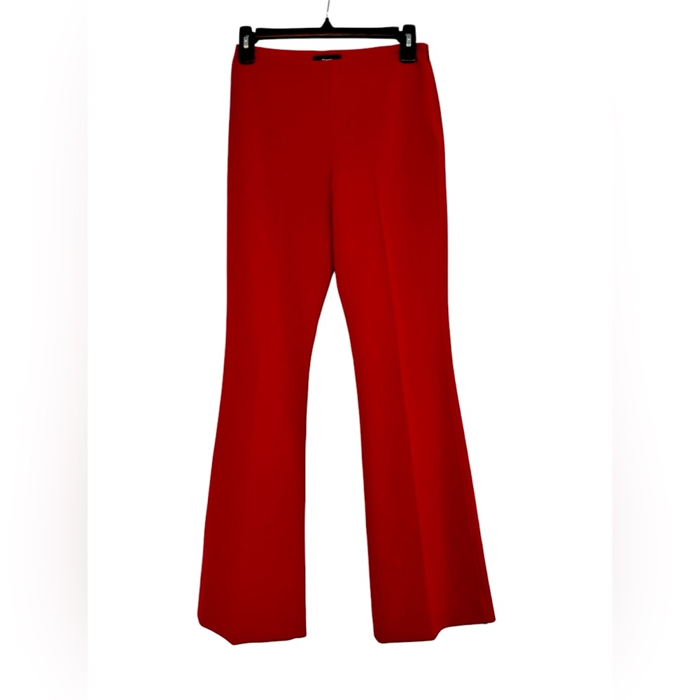 Theory Demetria DF Saxton Stretch Wool Flared Leg in Red Size 00